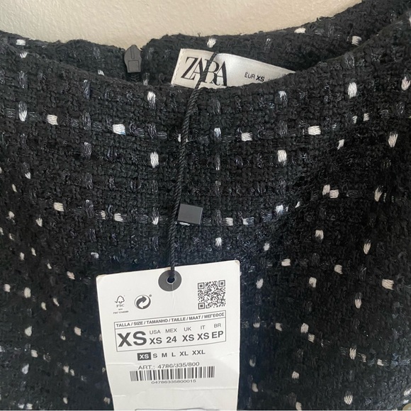 *SOLD* NWT Zara Textured Weave Cutout Mini Dress with Faux Pearls - Picture 10 of 10